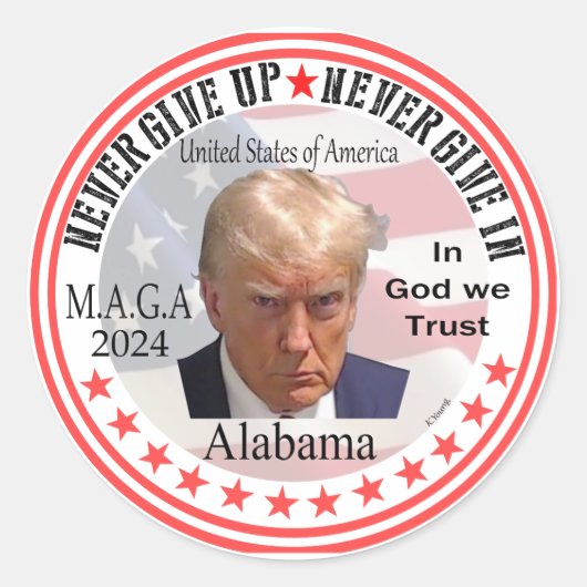 President Trump Rode golf door Amerika Ronde Sticker (Voorkant)