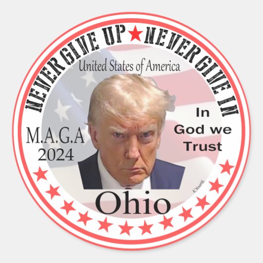 President Trump Rode golf door Amerika, Ronde Sticker (Voorkant)