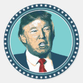 President Trump Ronde Sticker (Voorkant)