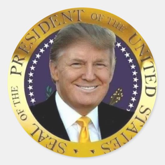 PRESIDENT TRUMP RONDE STICKER (Voorkant)