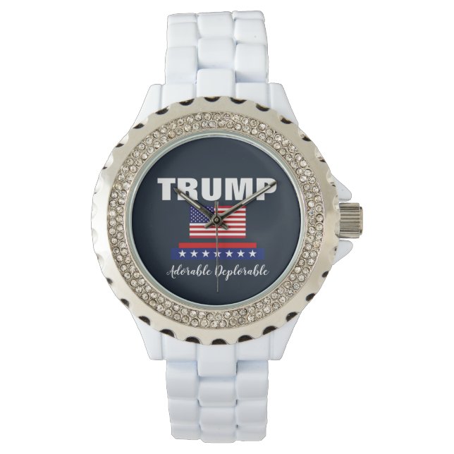 PRESIDENT TRUMP SCHATTIGE DEPLORABLE WATS HORLOGE (Voorkant)