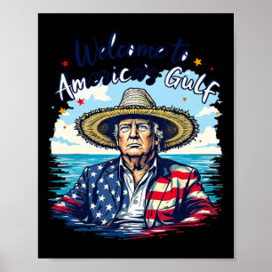 President Trump Sombrero ontwerpt Amerikaanse Golf Poster