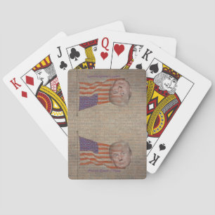 President Trump speelt kaartspel Pokerkaarten