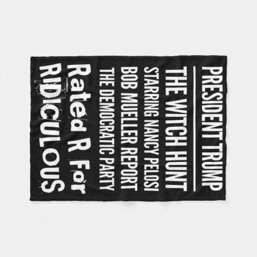 President Trump The Witch Hunt Nancy Pelosi Bob Mu Fleece Deken (Voorkant (Horizontaal))