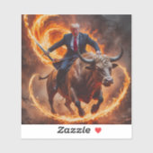 President Trump Triomf Op Een Stier Sticker (Vel)