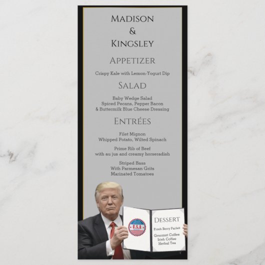 President Trump 🎉 Trouwgebruik met een patriottis Menu (Voorkant)