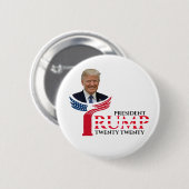 PRESIDENT TRUMP TWENTY TWENTY RONDE BUTTON 5,7 CM (Voorkant /achterkant)