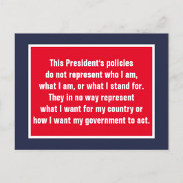 President Trump vertegenwoordigt mij niet Briefkaart