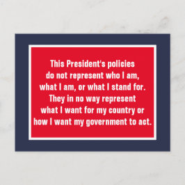 President Trump vertegenwoordigt mij niet Briefkaart