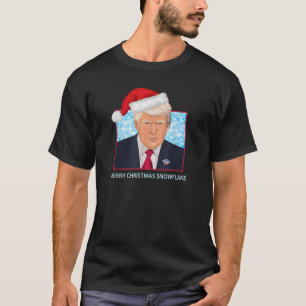 President Trump Vrolijk Kerstmis Sneeuwvlok Happy  T-shirt