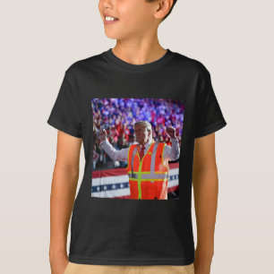 President Trump Vuilniswagen Werker Vest Mega 202 T-shirt
