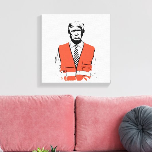 President Trump vuilniswagen werknemer MAGA Canvas Afdruk (Insitu (Woonkamer))