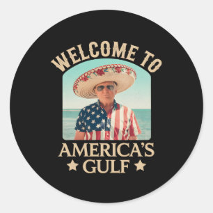 President Trump Welkom Bij Amerika's Golf Mexico A Ronde Sticker