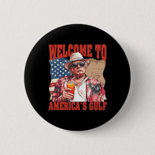 President Trump welkom in de Golf van Mexico Ronde Button 5,7 Cm