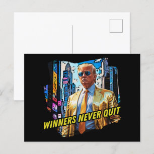 President Trump - Winnaars stoppen nooit Briefkaart