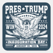 President Trump wint 2024 Vierkante Sticker (Voorkant)