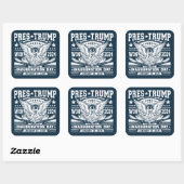 President Trump wint 2024 Vierkante Sticker (Vel)