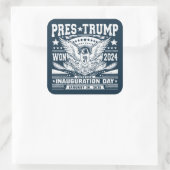 President Trump wint 2024 Vierkante Sticker (Tas)