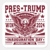 President Trump wint 2024 Vierkante Sticker (Voorkant)