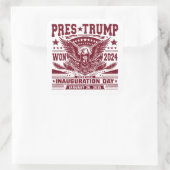 President Trump wint 2024 Vierkante Sticker (Tas)