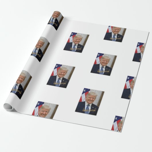 PRESIDENT TRUMP  WRAPPING PAPER CADEAUPAPIER (Uitgerold)