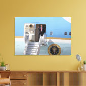 President Trump zet luchtmacht één uit Canvas Afdruk (Insitu (Woonkamer))