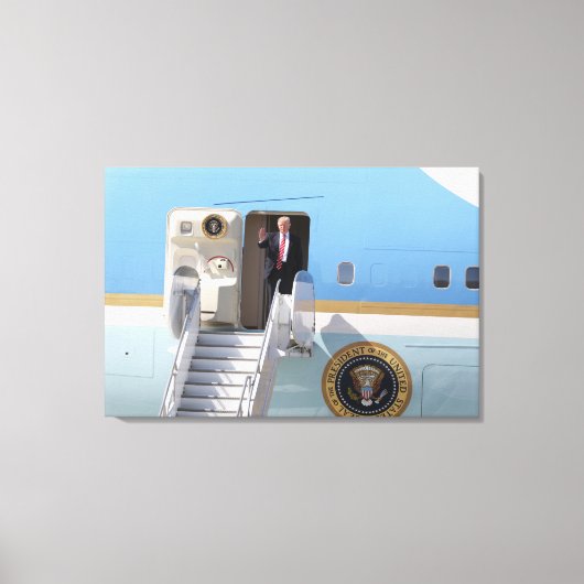 President Trump zet luchtmacht één uit Canvas Afdruk (Voorkant)