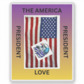 PRESIDENT VAN AMERIKA STICKER (Voorkant)