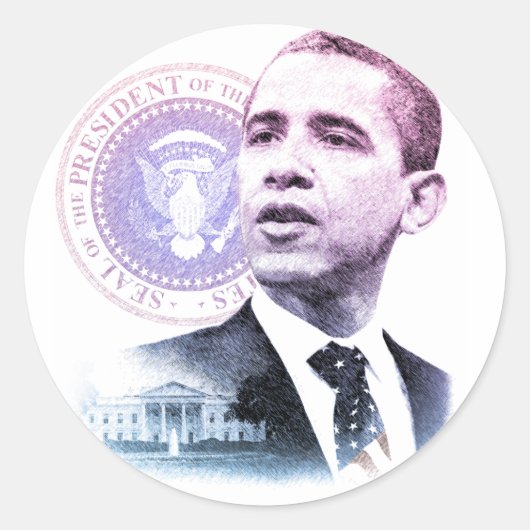 President van Barck Obama Ronde Sticker (Voorkant)