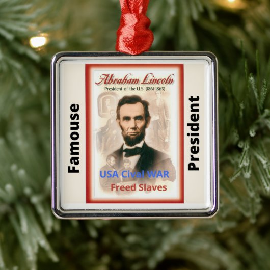 President van de familie Lincoln-kerstversiering Metalen Ornament (Boom)