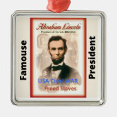 President van de familie Lincoln-kerstversiering Metalen Ornament (Voorkant)