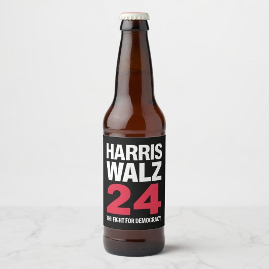 President Verkiezing Kamala Harris & Tim Walz 2024 Bier Etiket (Voorkant)