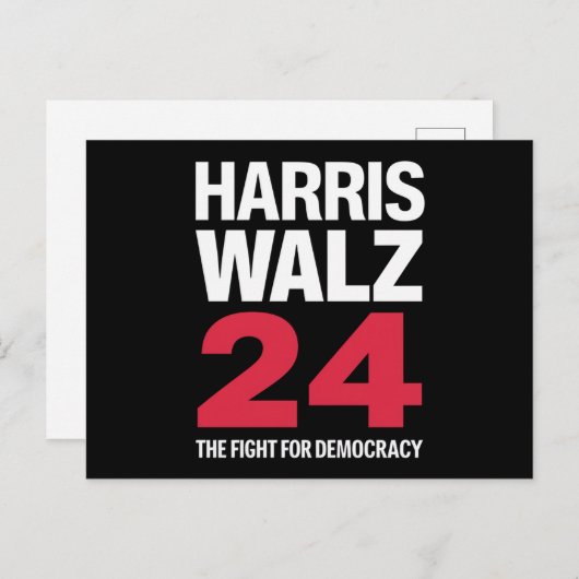 President Verkiezing Kamala Harris & Tim Walz 2024 Briefkaart (Voorkant / Achterkant)