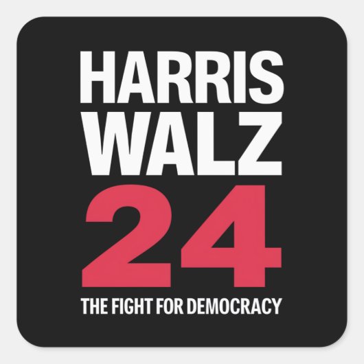 President Verkiezing Kamala Harris & Tim Walz 2024 Vierkante Sticker (Voorkant)