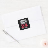 President Verkiezing Kamala Harris & Tim Walz 2024 Vierkante Sticker (Envelop)