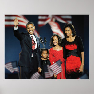 President-Verkozen Obama & Family Poster