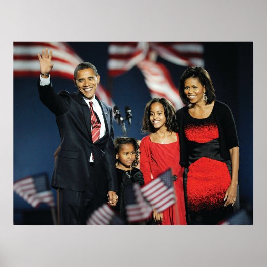 President-Verkozen Obama & Family Poster (Voorkant)