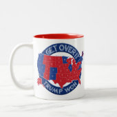 President Verkozen Trump Won Red White Blue Coffe  Tweekleurige Koffiemok (Links)