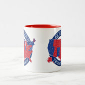 President Verkozen Trump Won Red White Blue Coffe  Tweekleurige Koffiemok (Center)