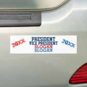 President Vice-President Rood Blauw Jaar Bumpersticker (Op auto)