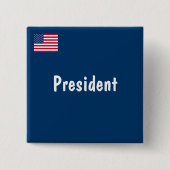 President Vierkante Button 5,1 Cm (Voorkant)