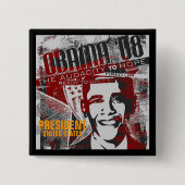 PRESIDENT VIERKANTE BUTTON 5,1 CM (Voorkant)