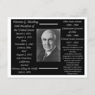 President Warren G Harding Briefkaart