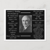 President Warren G Harding Briefkaart (Voorkant)