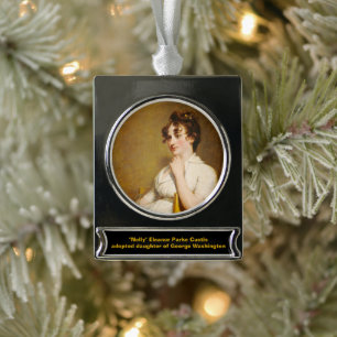 President Washingtons familie Nelly Custis Verzilverd Banner Ornament