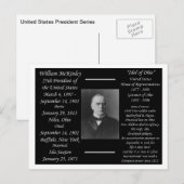 President William McKinley Briefkaart (Voorkant / Achterkant)