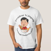 President Xi Jinping eet Oranje kip T-shirt (Voorkant)