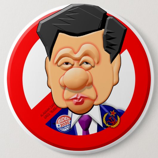 PRESIDENT XI JINPING RONDE BUTTON 6,0 CM (Voorkant)