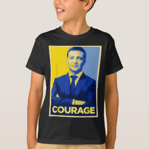 President Zelensky Courage - Retro stand met UKRA T-shirt