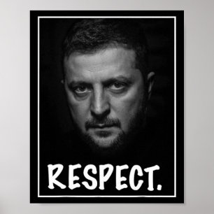 President Zelensky Portret Respect Ondersteuning O Poster